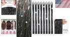 50 Inch Sparkling Black Hair Tinsel Extensions - 8 Packs For -round Glam