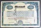 Bill Gates Signed Microsoft Stock Certificate - Beckett Certified   Encapsulated
