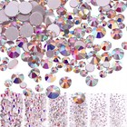 Versatile 3456 Pcs Flat Back Rhinestones - Iridescent For Diy Fashion   Decor