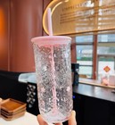 Starbucks 2026 China Spring Sakura Cute Pets Series Triangular Glass Straw Cup
