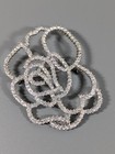 Vintage Silver Tone Rhinestone Rose Flower Large Brooch Pin