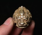 1 4  Rare Old Chinese Silver Dynasty Unicorn Dragon Beast Head Ring Rings