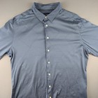 Eton Slim Fit Cotton Jersey Button-down Shirt Steel Blue Xxl