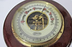 Vintage Stellar Germany Wood Brass Wall Barometer Weather Gauge 5 1 4   