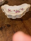 Vintage Porcelain Bone Dish Crescent Shaped Andrea By Sadek Handpainted Floral  