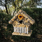 Garden Bird Feeder House-hanging Outdoor Birdhouse Covered In Wild Bird Seed