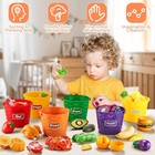     New - 77 Pc Kids Play Food Set With Storage Basket Pretend Kitchen Toy