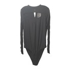 5th Melrose Bodysuit Woman Plus 3x Sheer Ruched Sleeve Black Snap Gusset Gothic