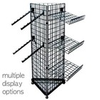 Black Triangle Wire Gridwall Panel Display Rack With Casters