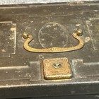 Vintage Metal Strong Safety Deposit document Cash Bank Box No Key