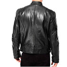 Cafe Racer Men s Leather Jacket Genuine Sheep Skin Motorcycle Biker Black Jacket