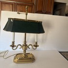 Vintage Heavy Brass French Bouillotte Table Lamp W   Shade 4 Light      Bulbs