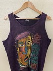 Vtg New Orleans 1994 25th Jazz And Heritage Festival Tank Top Purple L Usa Rare