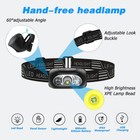 Rechargeable Led Headlamp Usb Flashlight Waterproof Head Lamp Torch For Camping