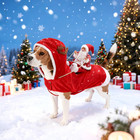 Santa Dog Costume Christmas Pet Clothes  Santa Claus Riding Costume For Small Me