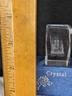 Vintage New York City Twin Towers Liberty Etched Crystal Glass Paperweight 2   