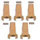 Set Of 5 V17syl Dirt Teeth Bucket Teeth tooth With V17pn Flex Pins Alloy Steel