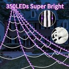 Halloween Decorations Outdoor Spider Web Lights  23ft 350 Led 350led Purple