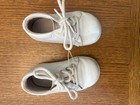 Vintage Stride Rite Baby Girl Shoes Size 5xw Leather White Floral Lace Up