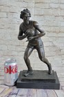 Hand Made Rugby Football Player Decor Statue Figurine Bronze Sculpture Lost Wax