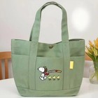 Starbucks Snoopy Tote Bag Shoulder Bag White green Color