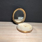 Rare Richard Hudnut Powder Compact Woman In Masquerade Fan Wig Hair Plume As Is