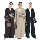 Embroidery Open Kimono Abaya Muslim Women Long Dress Cardigan Maxi Robe Islamic