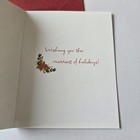 Christmas Card Papyrus Cute Owl In Winter Hat With Pom Poms Poinsettias Greenery