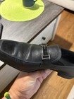 Prada Men   s Black Leather Slip-on Dress Loafers Square Toe Logo Us 9 5