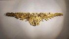 Brass Leaf Scroll Pediment Applique Decor