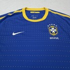 Brazil Soccer Jersey Shirt Mens Xl Blue Nike Dri Fit Authentic Cbf Crest