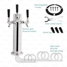 3 Tap Draft Beer Tower Triple Faucet 12  Tall  3  Diameter Stainless Steel