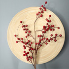 26 Inch Tall Artificial Christmas Berries Holiday Berries Stems Red Set Of 3