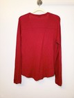Lucky Brand Floral Top Red Long Sleeve Shirt Medium Soft Cotton Tee Boho Buttons