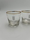 3 Vintage Gold Rim Canadian Club Whisky Low Ball Rocks Glasses B1