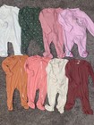 Baby Girl Clothes Lot Newborn Months 8 Piece Footed Sleepers Outfit Bundle