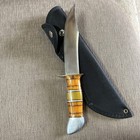 Beautiful  Theatre Made Wwii  Large Blade  Acrylic Handle  New Nylon Sheath