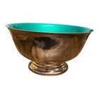 Vintage Mcm Reed   Barton Green Silver Plate Footed Small Bowl  102