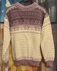Vintage Dale Of Norway Cardigan Sweater Womens Med 42 Purple Pewter Clasp As Is