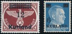 Stamp Germany Kurland Set 1945 Wwii Latvia War Occupation Russia Hitler Mlh