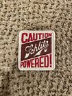 Caution Schlitz Powered Beer Iron On Patch Snowmobile Beer Theme Patch