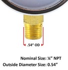 Low Pressure Gauge For Acetylene Regulator 0-30 Psi - 2 Inches - 1 4  Npt