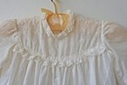 Antique Vintage Child s Embroidered White Cotton Summer Dress Nightie Lace Trim