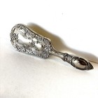 Hair Brush Antique Victorian 1920s French Vanity Ornate Silver Metallic