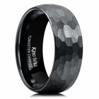 Men s Tungsten Carbide Wedding Ring - Hammered Groove  Two-tone  Comfort Fit  Ma