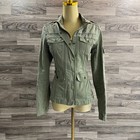 Kensie Full Zip   Snap Up Utility Pockets Green Military Jacket Women s Size S