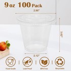100 Packs 9 Oz Clear Plastic Cups With Flat Lids  Disposable Cups With Lids     