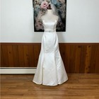 Elegant David   s Bridal Strapless Ivory Satin Wedding Gown 
