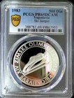 Pcgs Pr69 Yugoslavia 1983 Ski Jumper Silver 500 Din Almost Perfect Proof Jugosla