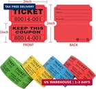 4000 Pairs Double Raffle Tickets 4 Assorted Colors 1000 Per Roll   4 Colors  Blu